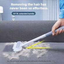 Cepillo de limpieza de pelo de mascota, adecuado para gatos y perros | Cepillo y peine de doble función, cepillo de cerdas grises lavable, mango de plástico resistente - Cepillo de algodón reutilizable, adecuado para alfombras y decoración del hogar - Herramienta eficiente de limpieza de pelo - Ver 5