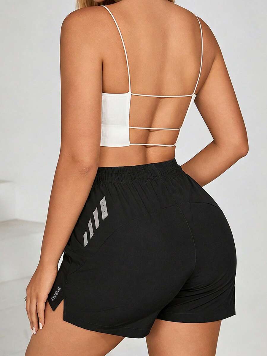 Quần short thể thao nữ nhẹ, thoải mái, phù hợp cho tập luyện mùa hè, thể dục, chạy bộ. Màu đen. - màu đen - Xem 1