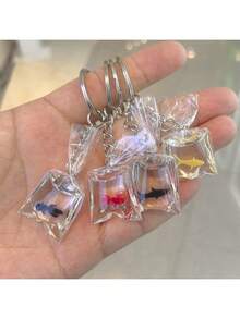 4pcs Adorable Resin Goldfish Shaped Keychain, Cute Handbag Pendant, Multi-Functional Accessory Car Accessories Bag Charm School Goth Y2k Bag Lanyards With Id Holder Car Accessories Bag Charms - Multicolor - View 3