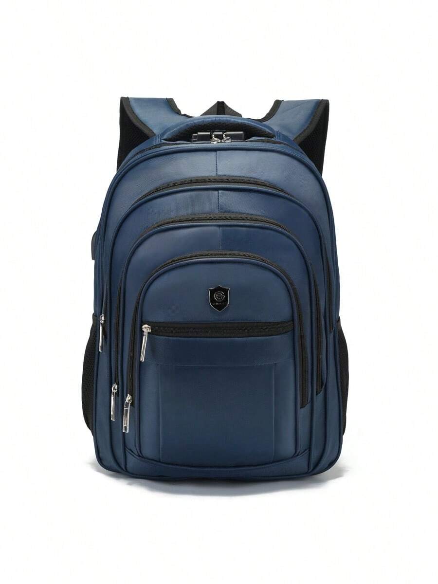 DIOSA LUNA Large Capacity Men's Backpack With Combination Lock, Ideal For Travel, Work, And Excursions. Made With Durable And Resistant Material. E9012 - 藍色 - 查看 1