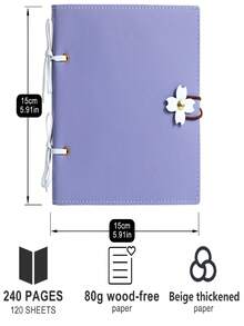 6x6英寸剪贴簿 | 240页，加厚空白页，婚礼相册，送给女友、男友、家人的专属相册 | 充满仪式感的创意手工礼物，粉色、黄色、紫色、蓝色可选 - 方形 - 查看 8
