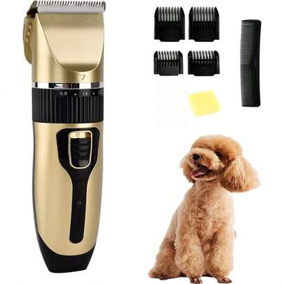 Vandise Professional Dog Clippers, Cordless Low Noise Grooming Kit - Rechargeable Pet Hair Trimmer With 4 Comb Guides For Cats & Other Animals-Upgraded Version