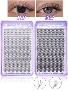 Bộ 720 sợi mi giả D-Curl, bao gồm 10P+20P/30P+40P/ 50P+60P/80P+100P - Làm thủ công, mi giả D-Curl chất lượng cao, độ cong tự nhiên, bộ mi có thể tùy chỉnh - Có thể tái sử dụng, nhẹ và dễ sử dụng, nối mi, mi tự nhiên, nối mi dày, bộ mi giả - Xem 4