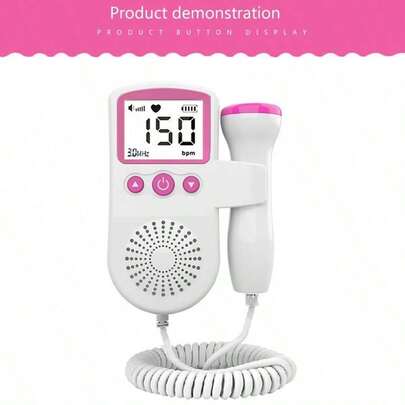 Baby Heart Rate Monitor With Gel, Mini Home Use Heart Detector, Large LED Display, Portable Household Baby Heart Tracker