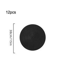 Nordic Style Woven Placemat, Heat Resistant, Absorbent, Anti-Slip, Quick Drying Tabletop Mat - Black - View 9
