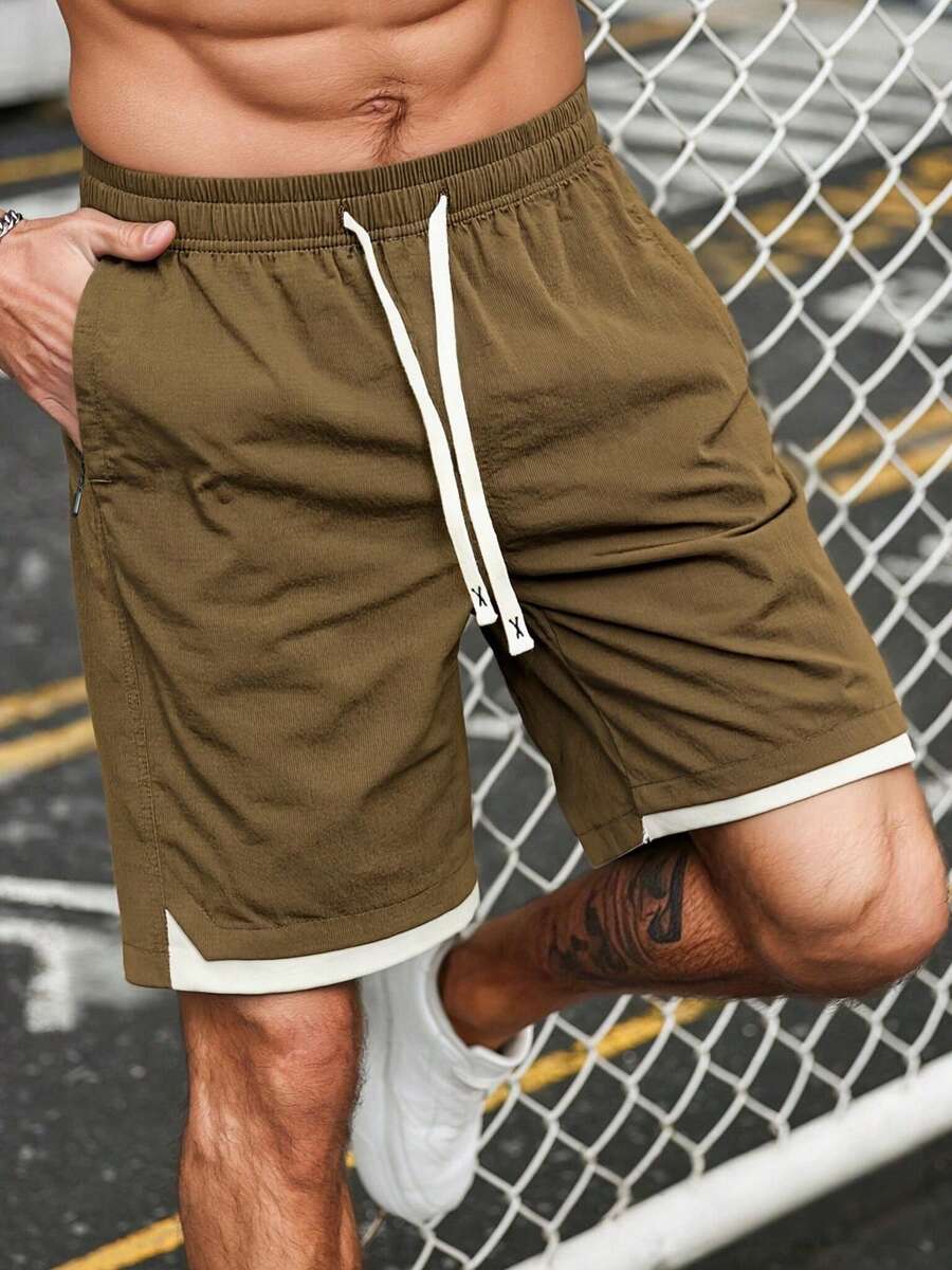 Men's Summer Shorts, Breathable Quick-Dry, Suitable For Commuting, Outdoor Sports, Casual Vacation - Brown - View 1