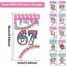 12本螺旋笔记本，学生笔记本，词汇笔记本，素描本，便签本，学习用品，学生奖品，派对记事本，返校文具，圣诞节便签本，SIX SEVEN - 彩色 - 查看 6