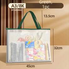 Bolsa de Projeto A3/A4 para Artesanato de Acolchoado, Bolsa de Armazenamento com Alça, Bolsa de Arquivo Grande, Bolsa de Malha Transparente com Grade, Bolsa de Desenho e Esboço Portátil com Zíper, Bolsa de Documentos, Pastas de Arquivo, Suprimentos de Escritório - A - Visão 19