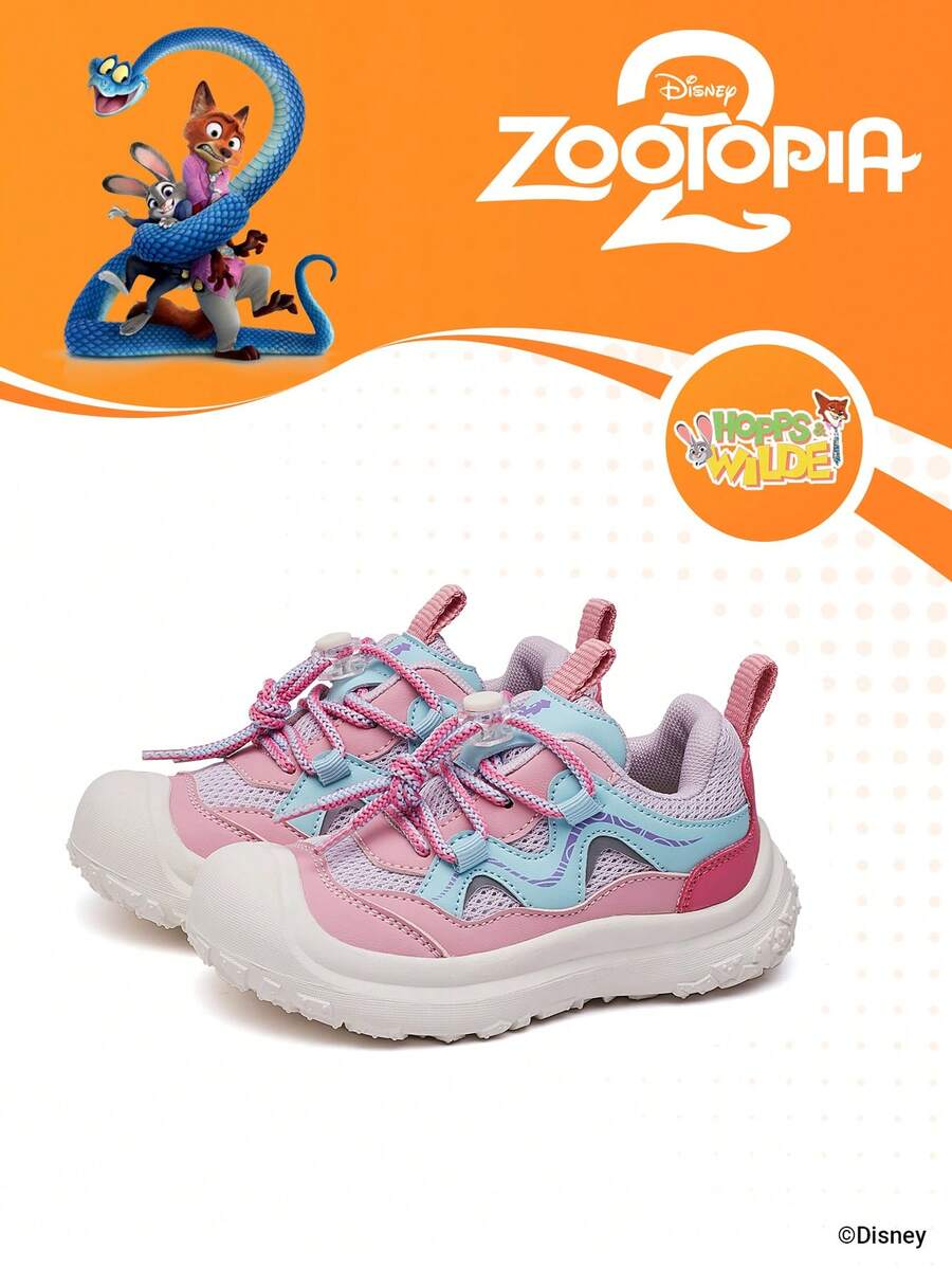 Disney 1双正品联名款朱迪·霍普斯和尼克·王尔德动物城2儿童运动鞋，适合日常、假日、户外活动，舒适、防滑、透气 - 粉色 - 查看 1