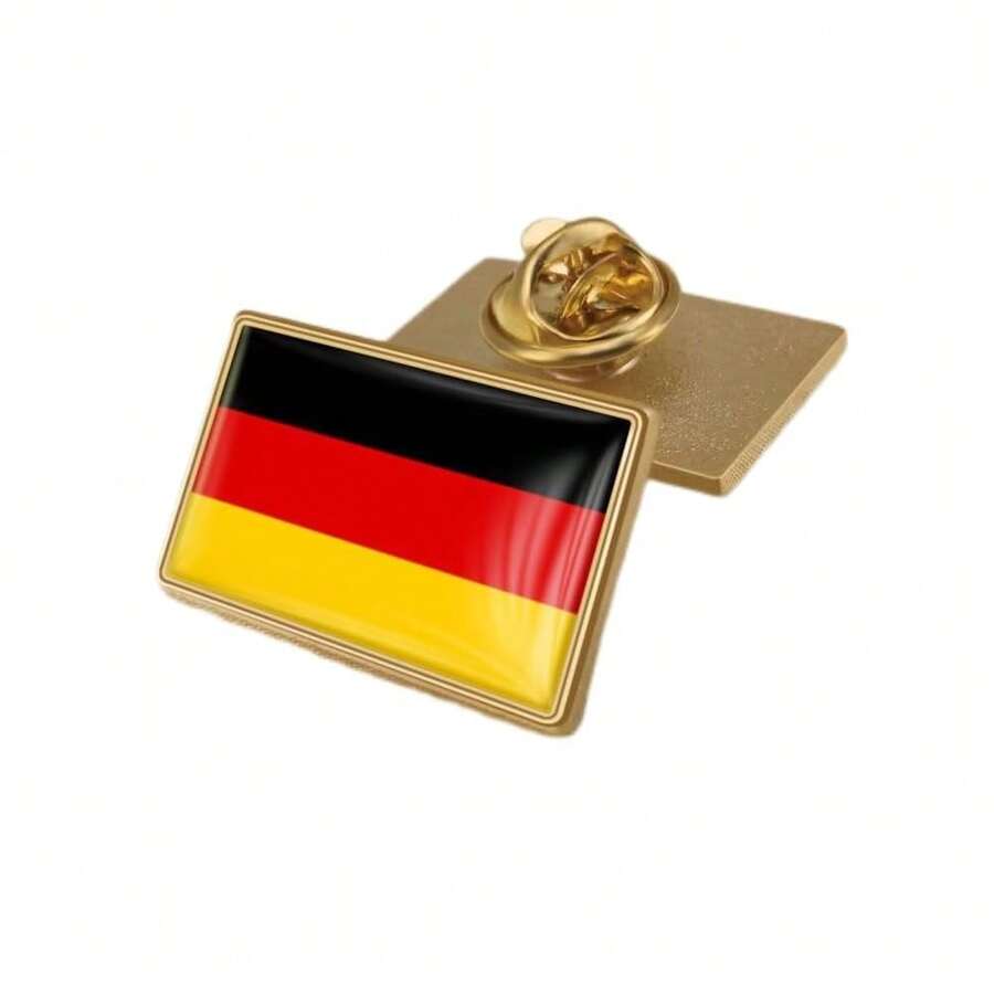 Germany Flag Resin Lapel Pin German Badge Brooch Flag Shape - Hình chữ nhật - Xem 1
