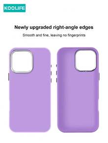 1pc Skin-Friendly Colored Phone Case, Coated Lens Frame, PC+TPU Material, Separate Metal Buttons, Minimalist Fashionable, Anti-Drop Protective Case, Suitable For IPhone 17/17 Pro/17 Pro Max - Purple - View 4