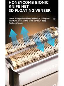 Kemei KM-1536 Máy cạo râu điện chuyên nghiệp chống nước dành cho nam giới, sạc USB, máy cạo râu hai lưỡi hai lưới, máy cạo đầu hói, máy tỉa tóc/râu đầu nổi với lưỡi thay thế. - gừng - Xem 7