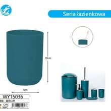 5-Piece Modern Bathroom Set / Minimalist Muted Green / Toilet Brush + Soap Dispenser + Rinse Cup + Toothbrush Holder + Soap Dish - Dark Green - View 11