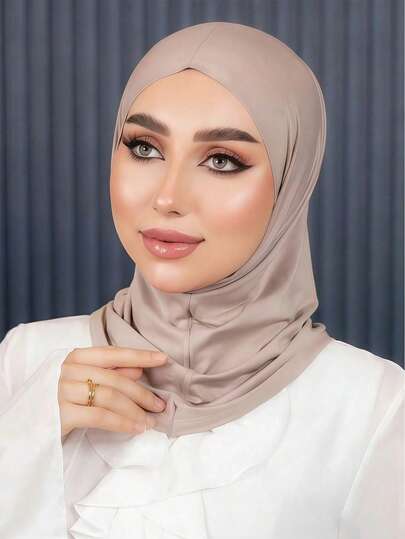 1 chiếc khăn trùm đầu thời trang, thanh lịch, kiểu dáng cổ điển tối giản, kín đáo, làm từ chất liệu cotton modal mềm mại như lụa, thoáng khí, thoải mái, vành dài, đa năng, phù hợp cho sinh hoạt hàng ngày, lễ hội, tụ họp và cầu nguyện.