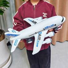 惯性飞机玩具，大型逼真客机玩具，耐用玩具，儿童礼物，男孩礼物，生日、万圣节、圣诞节礼物 - 白色 - 查看 2