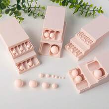 Mold + Cutter + Thickness Ruler Set, Soft Clay Modeling Tools For Beading, Round Earrings, Polymer Clay Jewelry Making, Includes Mold, Cutter, Thickness Ruler, Jewelry Making Kit - Apricot - View 2