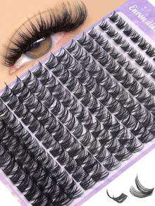 168pcs Faux Mink Lash Clusters, DIY Eyelash Extension - Premium D-Curl Fluffy & Natural Lash Clusters, Reusable, Lightweight & Easy To Wear, Suitable For Beginners, Daily Wear, Weddings, Dates, Parties, Holidays - Great For Christmas/Halloween/Gift Lash Set - D - View 1