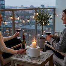 Tabletop Fire Bowl Pot Two Use-Fireplace And Candle Holder Windproof 10" H Pillar Candle Holder For Dining Table And Patio(Without Candle) - Regular - View 5