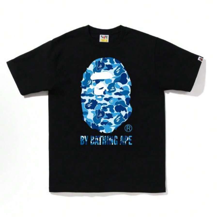 BAPE Men's "BY BATHING APE" Tee – Black, Two Camo Ape Head - Đen Xanh - Xem 1