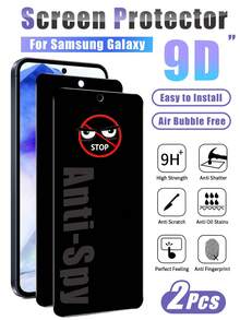 2片装 - Galaxy A56 5G 隐私屏幕保护膜，保护隐私，防刮花，无气泡，高清透明，9H硬度，兼容手机壳，易于安装，适用于 Galaxy A57/A16/A55/A15/A54/A14/A36/A35/A17/A26，手机配件，隐私保护，日常生活和办公必备 - 黑色 - View 16