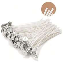 100pcs Candle Wicks With Wick Holders For DIY Candle Making Craft Supplies - Lamp Wick - View 4