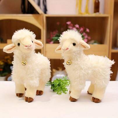BLUESLEMON Cute Sheep/Alpaca Plush Doll - Soft Polyester Filled Animal Doll, Ideal Gift For Young People, Interesting Animal Design, Soft Texture, Great For Indoor Decor