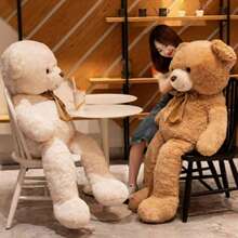 大型卡通泰迪熊毛绒玩具，适合作为儿童生日礼物 - 彩色 - 查看 2