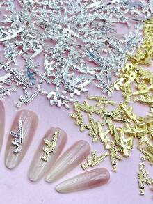 20 chiếc/túi Phụ kiện trang trí móng tay bằng hợp kim bạc, dùng cho móng acrylic, đá trang trí móng, phụ kiện làm móng, đồ dùng thủ công làm móng DIY - Nhiều màu - Xem 4