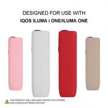 1pc Decorative Liquid Silicone Protective Case For IQOS ILUMA ONE/I One, Soft Shockproof Anti-Slip Storage Box, Unisex Portable Scratch-Resistant Business Solid Color Textured Design, Provides A Different User Experience, Suitable As A Gift For Friends And Family - Multicolor - View 5