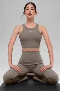 Alo Yoga Aspire Tank True To Close-Fitting Women's  White/Black  W2675rg - 深灰色 - 查看 5