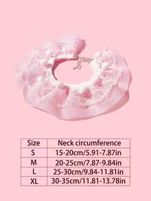 Lace Collar For Pets, Teddy Bib, Cat & Dog Outdoor Photo Prop Accessory, Gift - Pink - View 2