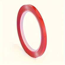 1PC Clear Double-Sided Adhesive Tape, Strong Sticky Removable Mounting Tape For Nail Art Tips, Balloon Decorations, Furniture Fixing, Waterproof Traceless Multipurpose Household Tape - 1 Red and White - View 2