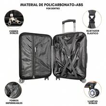 2-Piece Hard-Shell Suitcase Set, 20 And 18 Inches, Hand Luggage, 10KG And 8KG, Lightweight PC+ABS Material, 360° Detachable Wheels With Integrated Lock - Black and White - View 6