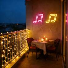 1pc LED Music Note Neon Light Wall Decor, Small Night Light For Girl's Bedroom, Gaming Room, Atmosphere Lamp, Battery Or USB Powered, Romantic Fairy Light, Home Decor, Holiday, Birthday Theme Indoor Colorful Lamp - Musical Note Neon Sign - View 4