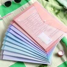 10/8/5/1 buc Dosare de documente din plastic A4 - Dosare de fișiere îngroșate, Pungi transparente cu nasturi pentru depozitarea fișierelor de date pentru studenți, Dosare de fișiere A4, Pungi transparente din plastic PP cu nasturi pentru fișiere, Dosare de fișiere din plastic, Pungi de date impermeabile în culoarea macaron, Dosare de fișiere de birou | Depozitare la modă a fișierelor | Material PP impermeabil, potrivit pentru studenți și uz la birou - multicolor - Vizualizare 2