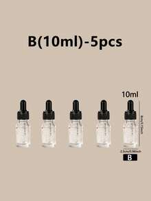 1pc 5ml-100ml Graduated Dropper Bottle, Glass Dropper Bottle For Reagent/Eye Drops/Essential Oils, Refillable Travel Fragrance Bottle - Black - View 18