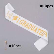 1/10 chiếc Chữ cái mạ vàng chúc mừng tốt nghiệp năm 2026, Đồ dùng trang trí tiệc tốt nghiệp, Chúc mừng tốt nghiệp 2026, Đồ dùng tiệc tốt nghiệp 2026, Gian chụp ảnh, Lễ tốt nghiệp - Dải băng tốt nghiệp - Xem 15
