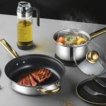 18-Piece Stainless Steel Pots & Pans Set, Includes 6 Pots With 6 Lids & 6 Cooking Spatulas, Rustproof & Non-Stick Cookware Kit, Induction Hob Compatible Saucepans With Lids, Durable Kitchen Cooking Set For All Stovetops - View 7