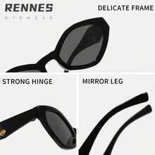 1 pieza Gafas de moda con cristales de acrílico y rhinestones para mujer, adecuadas para paseos diarios, festivales de música y regalos de vacaciones - Multicolor - Ver 3