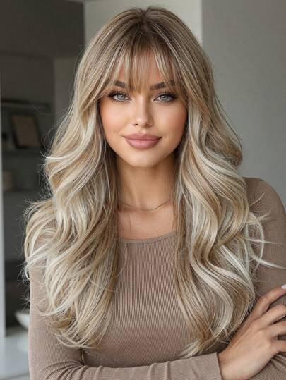 Tóc giả ombre gợn sóng 20 inch - Mượt mà, bóng bẩy, bồng bềnh | Tóc giả phù hợp cho công sở, trường học, đi mua sắm cuối tuần, hẹn hò, dự tiệc, dạ hội, đám cưới, nhẹ, thoáng khí, trông tự nhiên, phù hợp cho phụ nữ trẻ và các quý cô sành điệu.