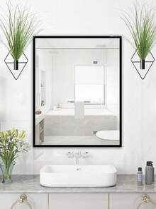 1pc Black Wall-Mounted Flower Vase, Creative Adhesive Wall Hanging Flower Rack, Minimalist Open Tubular Design, Suitable For Home, Office, Living Room, Bedroom Floral Display - Black - View 6