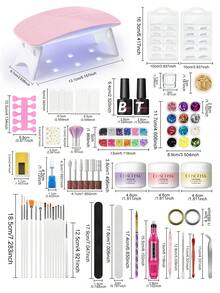 COSCELIA Complete Acrylic Nail Kit With UV Lamp & Nail Drill For Salon & Home DIY Manicure Nail Art Kit With Acrylic Powder - Multicolor - View 8