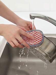 5 miếng cọ rửa hai mặt, miếng bọt biển lau chùi nhà bếp, khăn lau dầu chống dính, 5 miếng/3 miếng/1 miếng - A - Xem 3