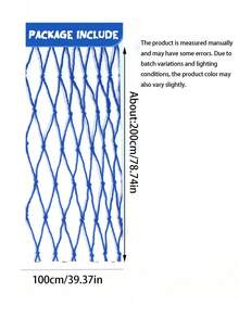 1pc Fishing Net Decor, Suitable For Parties, Starfish & Shell Fishing Net Decoration, Natural Cotton Fishing Net Wall Decor, Hawaiian Party Fishing Net Decor, Fishing Net Party Supplies And Ocean Theme Wall Decoration, Suitable For Hawaiian, Party, Home Decor And Boho Style Decoration - Blue - View 9