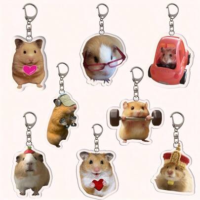 1 móc khóa hình chuột hamster hoạt hình dễ thương bằng acrylic, thích hợp để trang trí, làm móc chìa khóa, quà tặng Ngày Nhà giáo, Ngày của Mẹ, quà tặng lý tưởng cho bạn bè.
