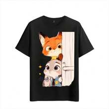 100% Cotton Casual Tee Tshirt Muscle Freaks Zootopia Amigos Estilo Dibujos Animados,T-Shirts Women Fun Tees Crew Neck Short Sleeve T Shirts Women Clothing Harajuku T Shirts Tee Summer Tops,,1 Piece,Family Matching Outfits, Suitable For All Seasons,Summer Wear. - Black - View 7