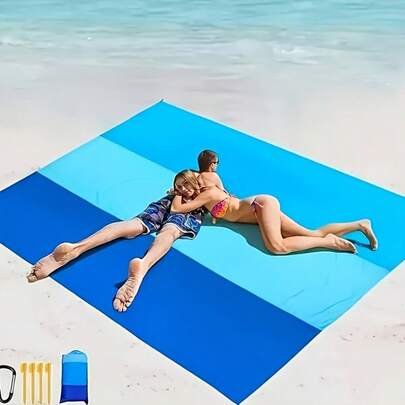 3-In-1 Extra-Large Beach Blanket, Cover-Up, And Mat - Suitable For 1-3 People. A Must-Have Beach Mat For Beach Vacations And Camping. Made With Quick-Drying Fabric, Perfect For The Beach, Camping, Hiking, And Travel.
