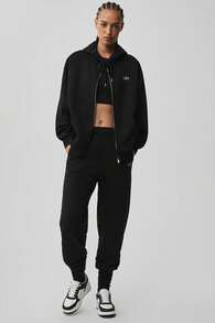 Alo Yoga Alo Accolade Full Zip Hoodie Unisex Style Designed For A Boxy Black U3041rg - màu đen - Xem 5