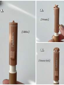 Bộ 6 bút bi hình mèo trốn tìm, ngòi ST, mực gel khô nhanh, cán cầm mềm mại, viết trơn tru, thích hợp cho học sinh làm bài kiểm tra và bài tập về nhà, văn phòng phẩm hoạt hình dễ thương, mực đen 0.5mm. - bút gel - Xem 4