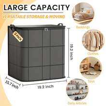 3-Pack Large Clothes Storage Bags - Heavy-Duty Collapsible Closet Organizers With Reinforced Handles & Zipper Closure, Dark Gray/Gray/ - Space-Saving Garment Bags For Clothes, Bedding, Seasonal Storage - Ideal For Closet, Under-Bed, Moving, Home Organization, Bohemian Design, Durable Fabric, Frequent Movers, Under-Bed Storage - Grey - View 5